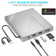 Зовнішній CD-DVD-привід USB 3.0 типу C, зовнішній із пристроєм для читання карток SD/TF, портативним записувачем RW