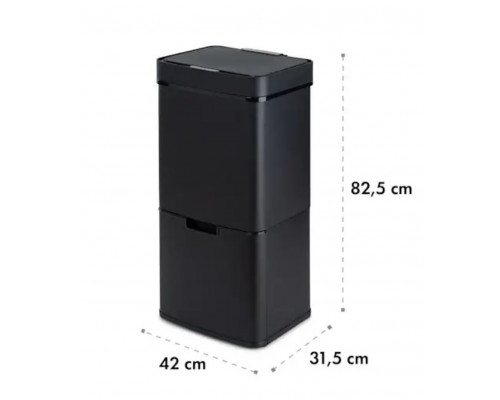 Сміттєвий бак Royal Trash Matte Black Sensor 72 літри з неіржавкої сталі(10035365)