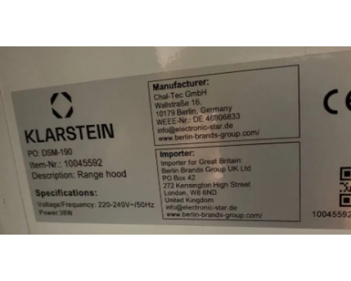 Витяжка Klarstein Contempo 60 см (10045592)