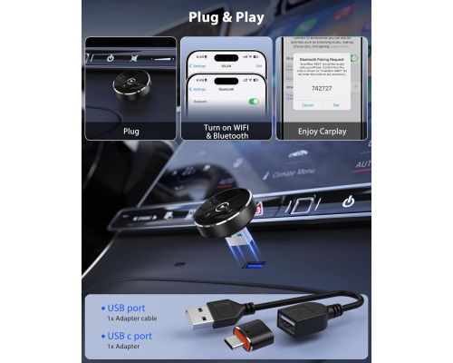 Бездротовий адаптер CarPlay для iPhone