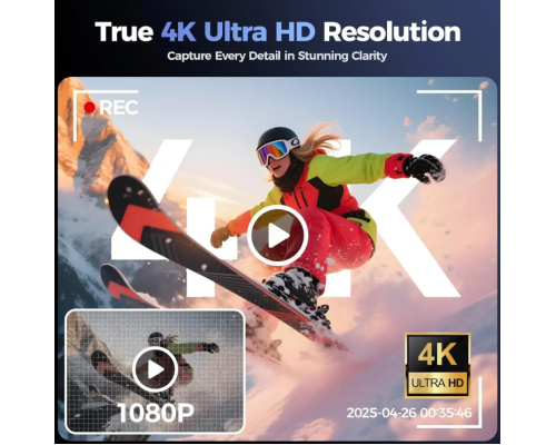 Цифрова камера 4K із поворотним екраном на 180° GUEVWES
