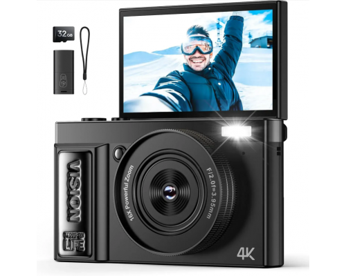 Цифрова камера 4K із поворотним екраном на 180° GUEVWES