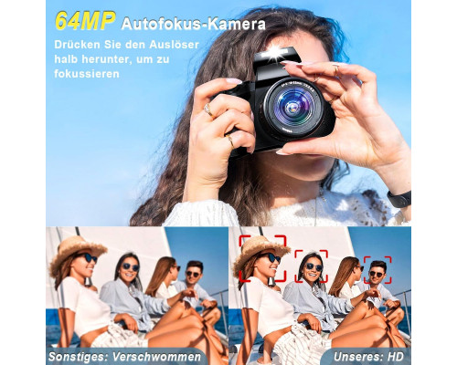 Цифровий фотоапарат Fine Life Pro з 4-дюймовим сенсорним екраном