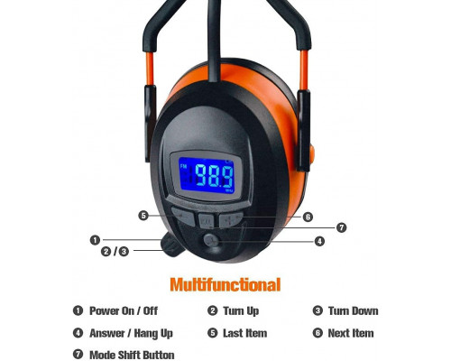 Захисні навушники Gardtech з радіо/Bluetooth/FM та шумозаглушенням 29 дБ для стрільби та косіння
