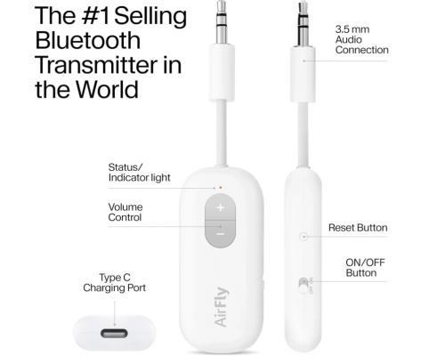 Бездротовий аудіопередавач Bluetooth для AirPods/навушників Twelve South AirFly SE