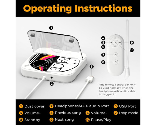 Автомобільний CD-плеєр Micocious з портами USB та AUX