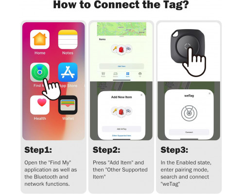 Розумні Bluetooth-трекери weTag для iPhone та Apple Find My(6 шт)