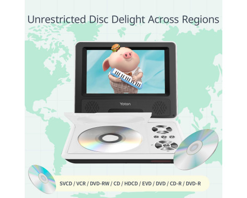 Портативний DVD-плеєр з поворотним 7.5” HD дисплеєм