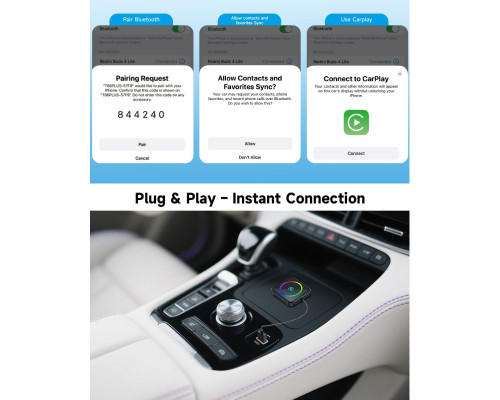 Бездротовий адаптер CarPlay Veement із функцією Plug and Play