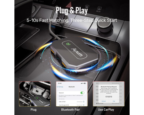 Бездротовий адаптер Alxum CarPlay (Wi-Fi 5.8 ГГц та Bluetooth)