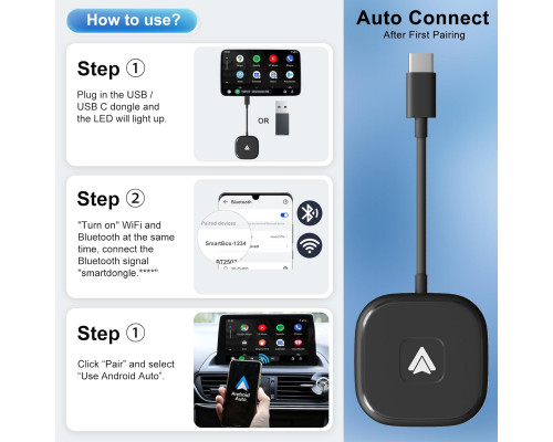 Бездротовий адаптер Android Auto PAUNEZUEL