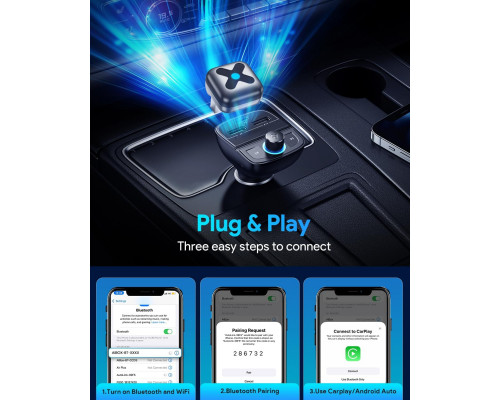 Бездротовий адаптер для Android Auto та CarPlay Visoud