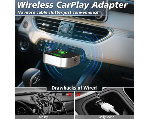 Бездротовий адаптер CarPlay  з металевим корпусом