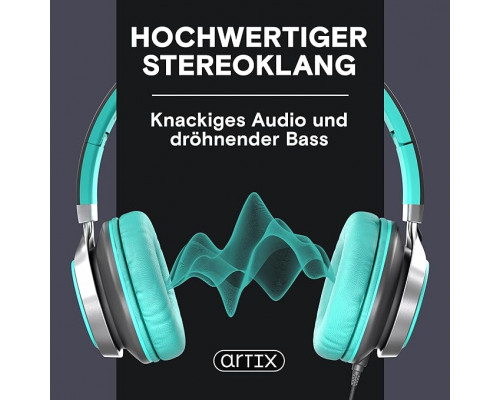 Складані дротові навушники ARTIX NRGSound CL750 з мікрофоном для дітей, підлітків і дорослих