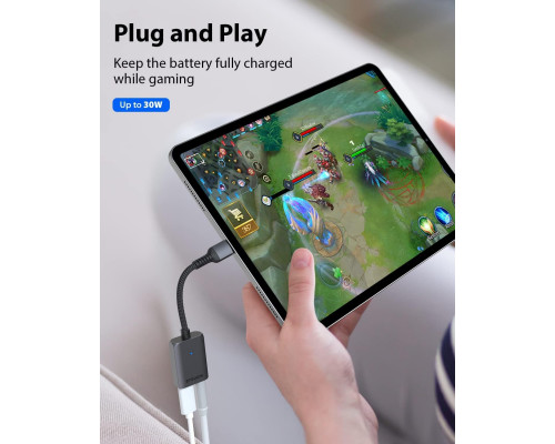 Адаптер Stouchi 2-в-1 USB C на 3,5 мм для заряджання навушників