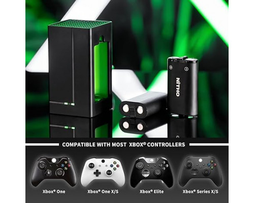 Акумулятори NiTHO для Xbox One/Xbox Series X|S з двома акумуляторами та зарядною станцією