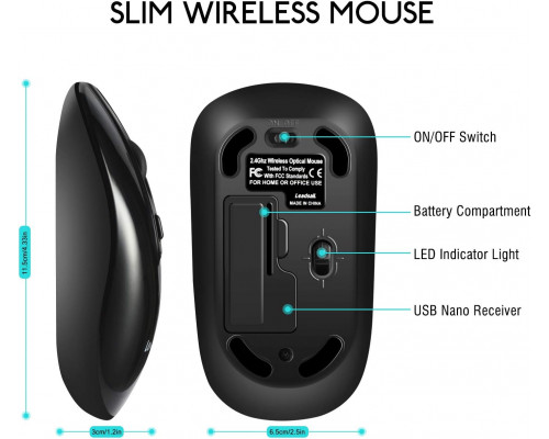 Бездротова комп'ютерна миша LeadsaiL USB 2.4G