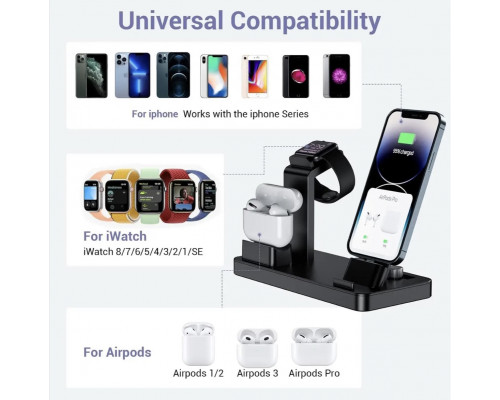 Бездротова зарядна станція YoFeW YFW-C003 3 в 1 USB-C для iPhone