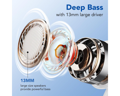 Бездротові Bluetooth-навушники FAMOO S25-WT, 40H, Deep Bass Білі