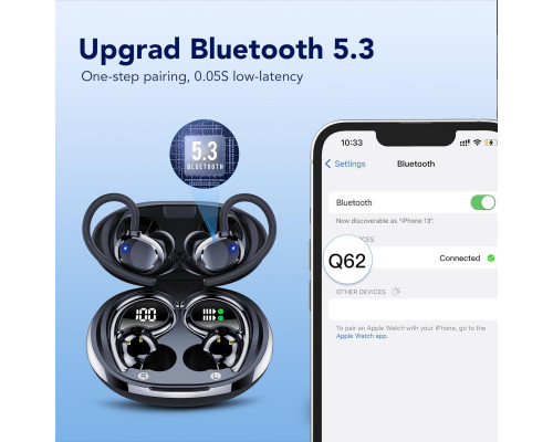 Бездротові Bluetooth-навушники QXQ зі світлодіодним дисплеєм