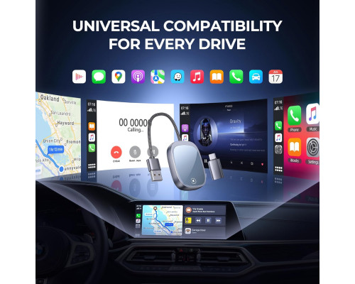Бездротовий адаптер Carplay 2 в 1 Kacylzom