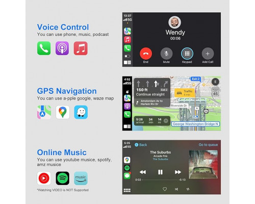 Бездротовий адаптер CarPlay для Phone iOS 12+ MSXTTLY