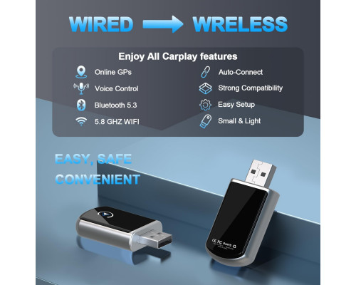 Бездротовий адаптер CarPlay для iPhone 2 в 1