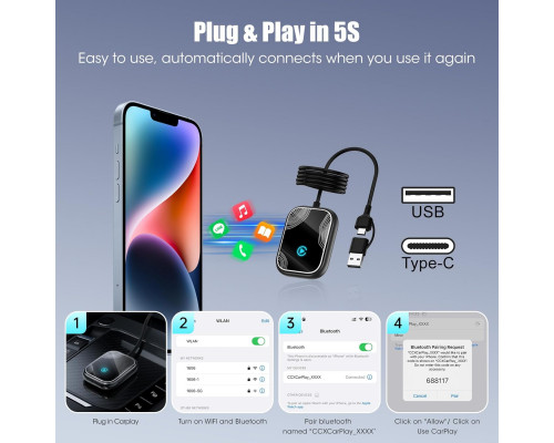 Бездротовий адаптер CarPlay  FEisca