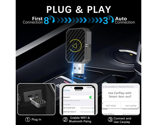 Бездротовий адаптер для Carplay Android Auto
