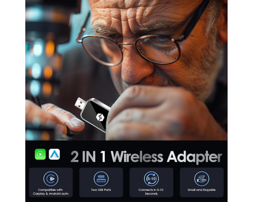 Бездротовий адаптер Gaethra CarPlay та Android Auto