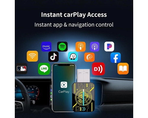 Бездротовий адаптер HEYINCAR+ 2025 для CarPlay