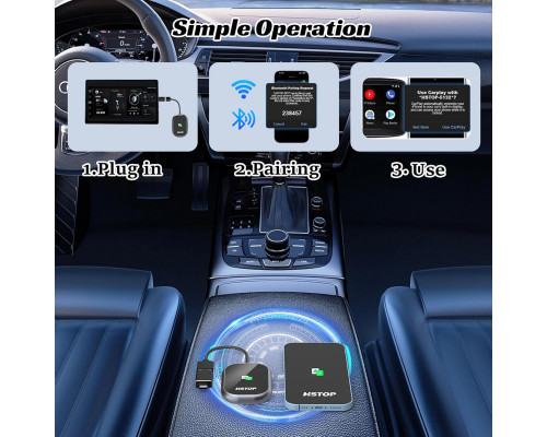Бездротовий адаптер HSTOP 2 в 1 для CarPlay