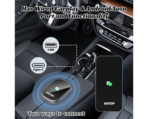 Бездротовий адаптер HSTOP 2 в 1 для CarPlay