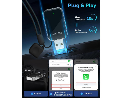 Бездротовий адаптер MoKo для Apple CarPlay