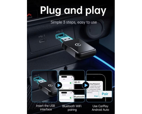Бездротовий міні-адаптер CarPlay Bluetooth 5.0 для iPhone