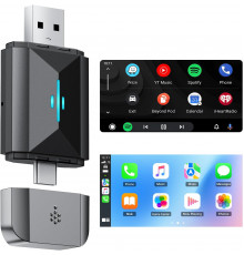 Безпровідний автомобільний адаптер Volam CarPlay для iPhone і Android Auto 2-в-1 Wi-Fi 5 ГГц