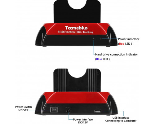 Док-станція для жорстких дисків USB 2.0 Tccmebius