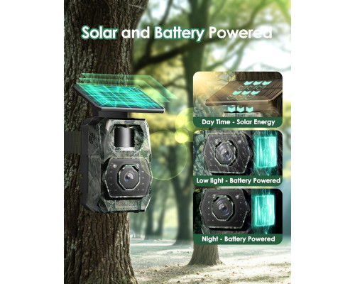 Камера для стеження дикої природи MAXDONE Solar Trail Camera 48 МП Wi-Fi Bluetooth