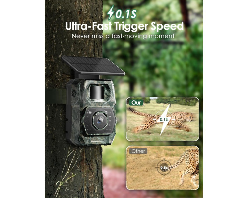 Камера для стеження дикої природи MAXDONE Solar Trail Camera 48 МП Wi-Fi Bluetooth