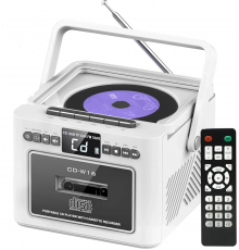Касетний CD-програвач / бумбокс  з Bluetooth та акумулятором FM/AUX/Micro SD/USB