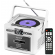 Касетний CD-програвач / бумбокс  з Bluetooth та акумулятором FM/AUX/Micro SD/USB