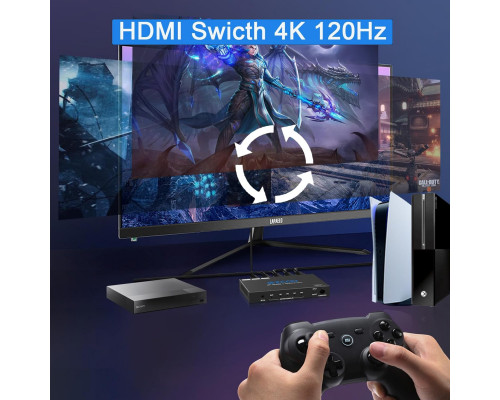 Коммутатор HDMI 2.1 8K 4x1 4K 120 Гц VRR ALLM ARC CEC HDCP2.3 48 Гбит