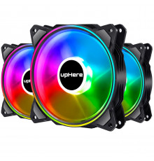 Комплект охолодження 120 мм з пультом upHere 3 RGB Fans Set