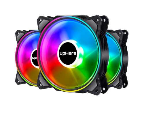 Комплект охолодження 120 мм з пультом upHere 3 RGB Fans Set
