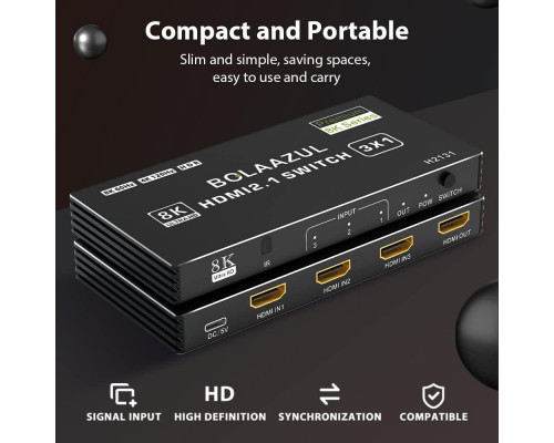Комутатор HDMI 2.0 4K 144 Гц з пультом дистанційного керування