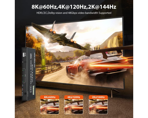 Комутатор HDMI 2.0 4K 144 Гц з пультом дистанційного керування