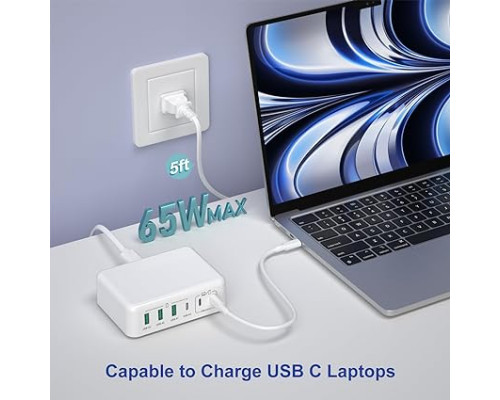 Мережевий зарядний пристрій 	Excgood 165W 3*USB, 3*Type-C, швидка зарядка