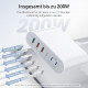 Мережевий зарядний пристрій Shilemei 200 W 3 USB-C та 3 USB-А