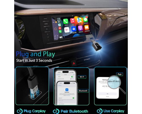 Міні бездротовий адаптер CarPlay 2в1