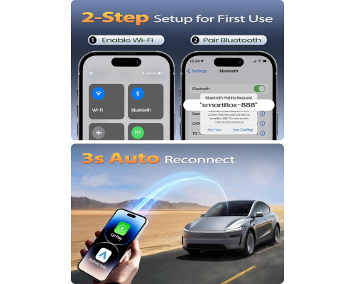 Міні-адаптер бездротового CarPlay  PTGTO